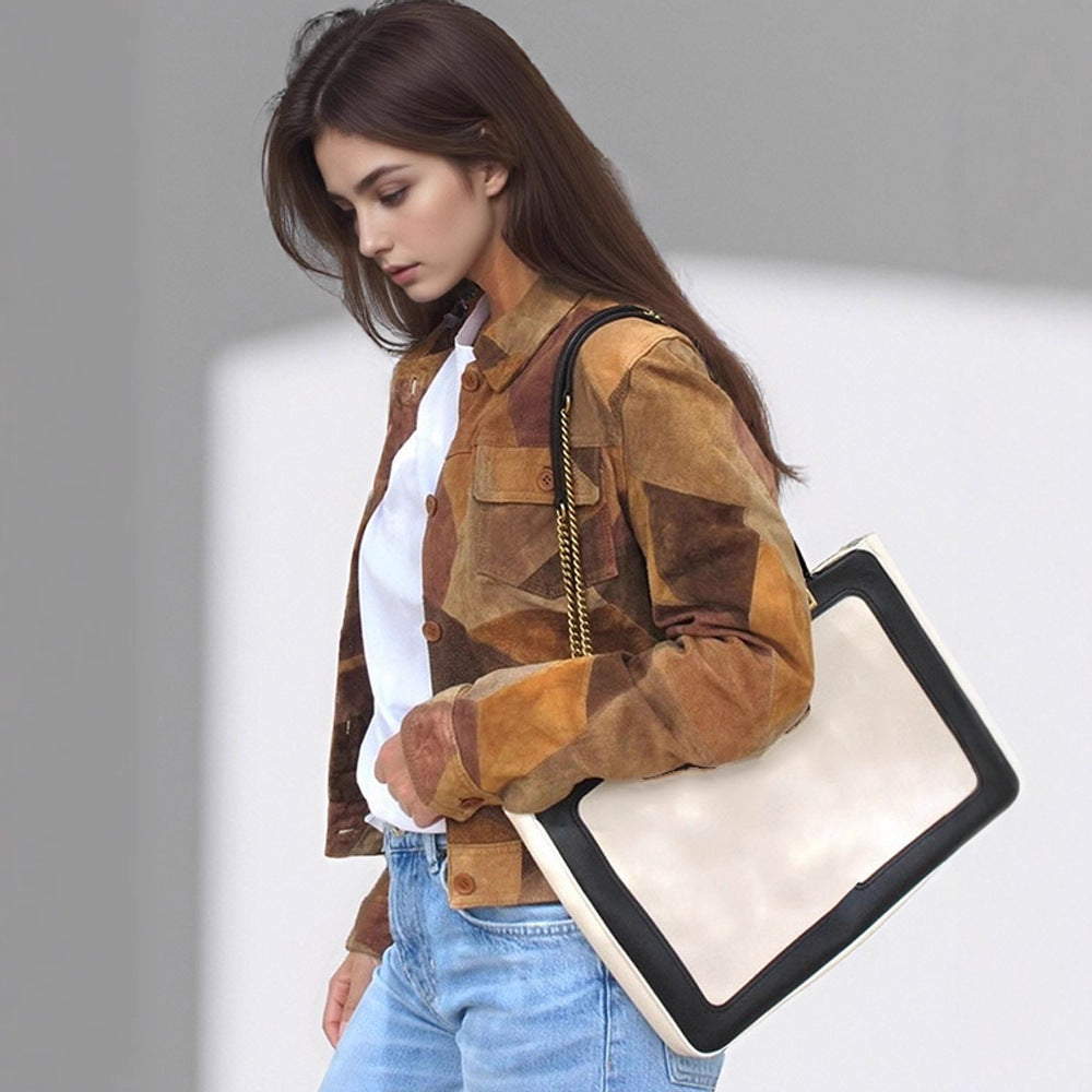 Dame cropped ruskindsjakke Stilla