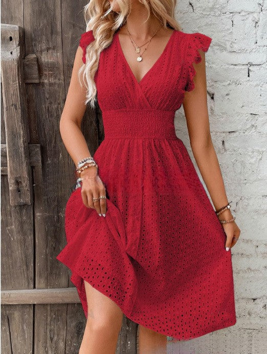 Dame A-formet kjole med spidsmønster Stilla