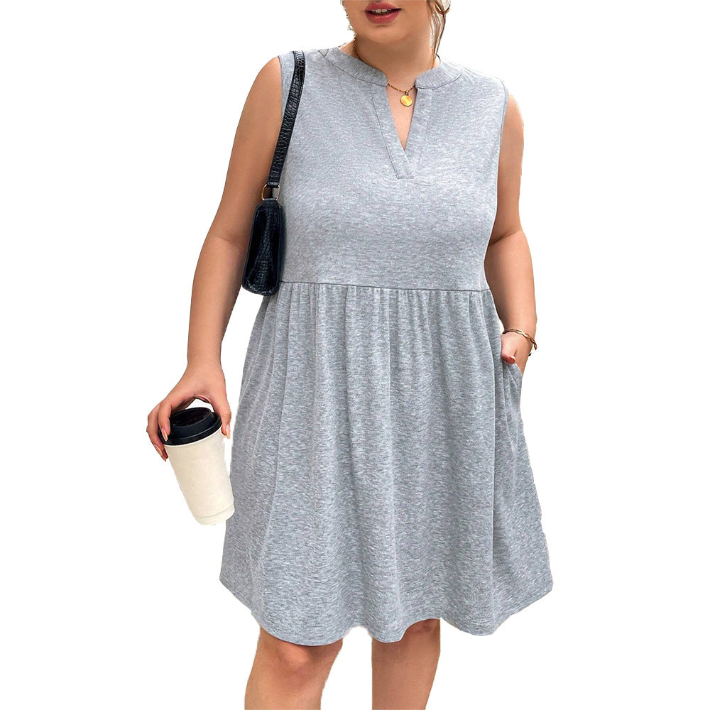 Dame afslappet fritidskjole med praktisk lomme-design Stilla