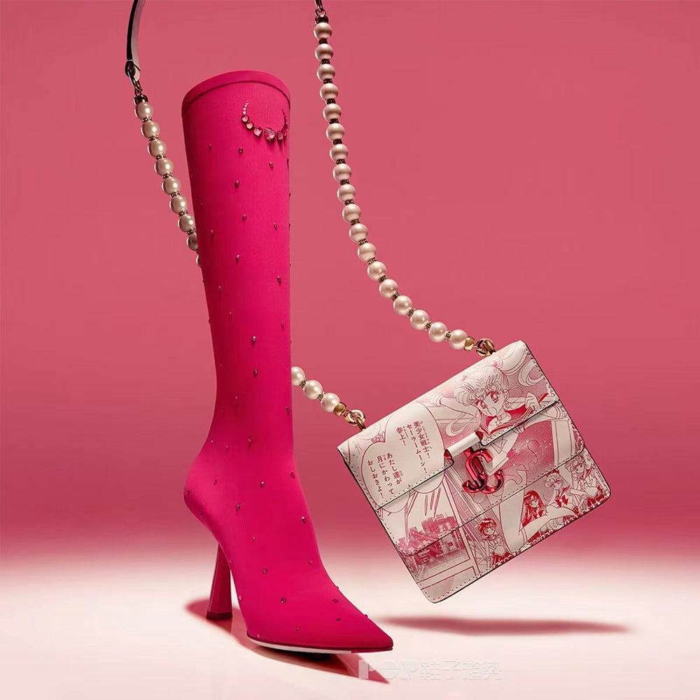 Femme Fashion-Forward Høj-Stiletto Sok Støvler Stilla