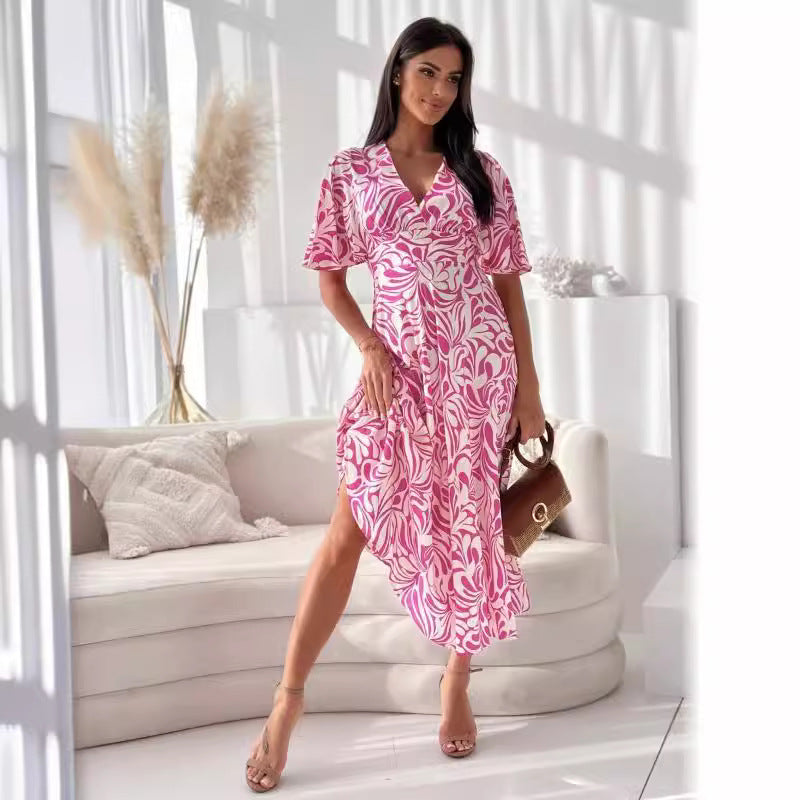 Dame Elegant Høj-slids Blomster Varekjole Stilla