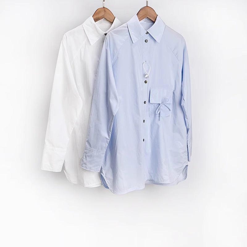 Dame afslappet skjorte med asymmetrisk snit og praktisk knapliste Stilla