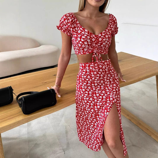 Dame Crop-Top med rynk og åben skulderparti Stilla