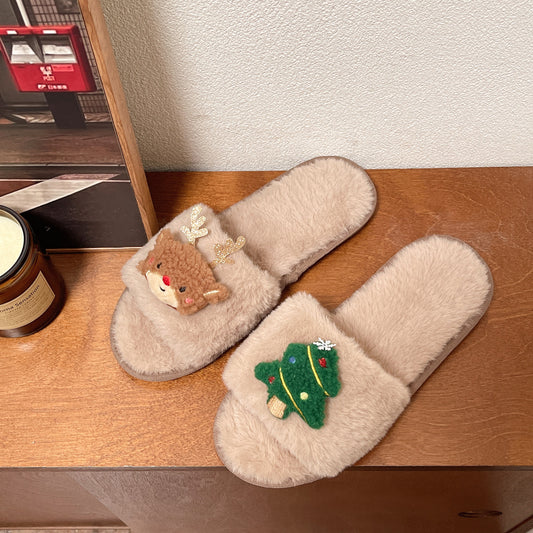 Dame Krammende Hjemmesko med festligt Juledesign Stilla