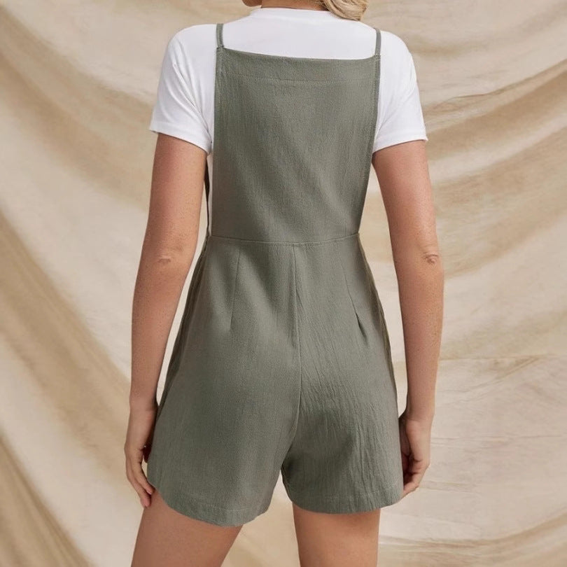 Dame Casual Jumpsuit med justerbare stropper og praktiske lommer Stilla