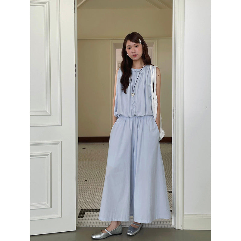 Dame afslappet oversized top med flæsedetaljer og rundudskæring Stilla