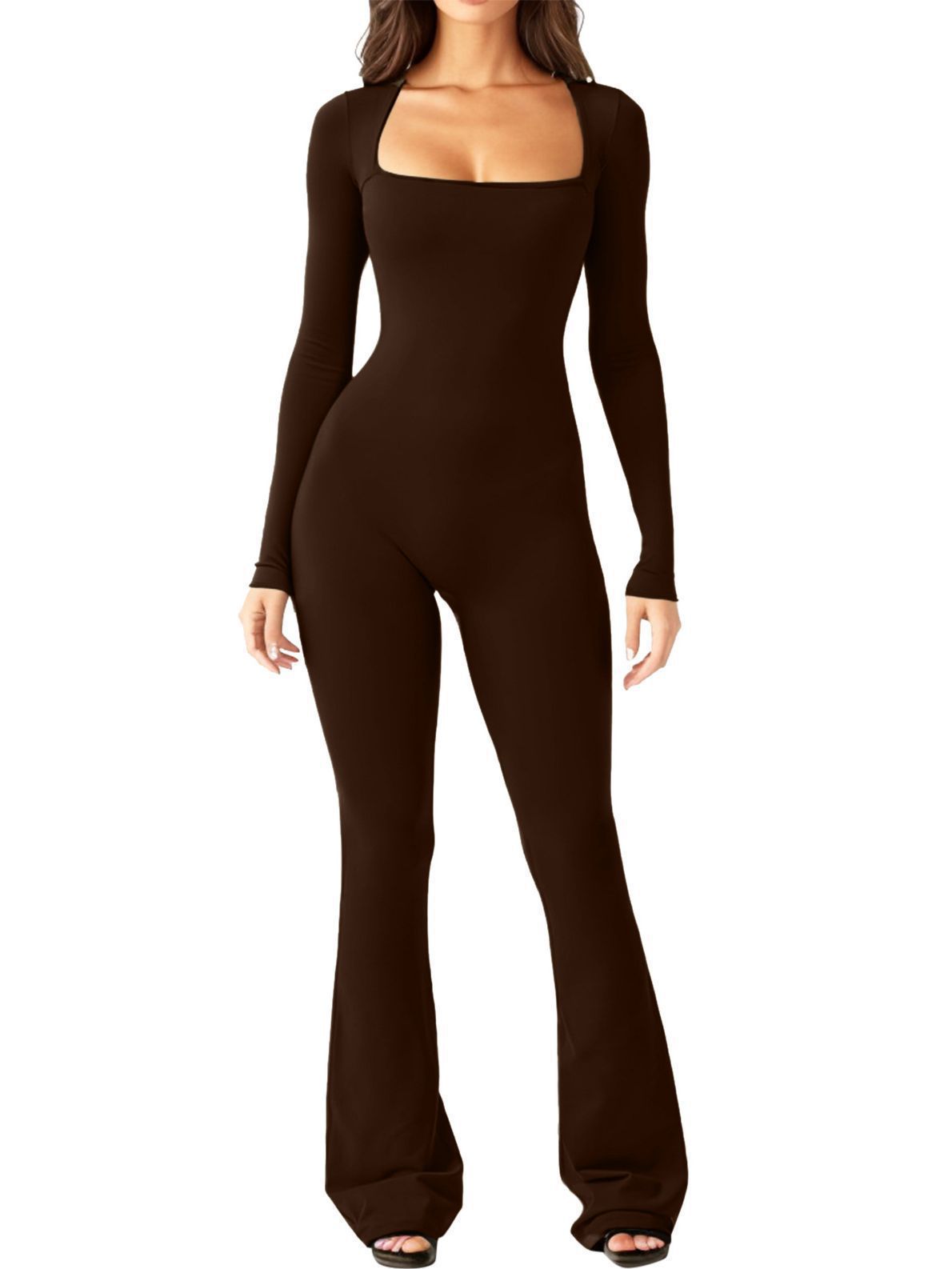 Dame elegant Jumpsuit med bred ben og kvadratisk udskæring Stilla