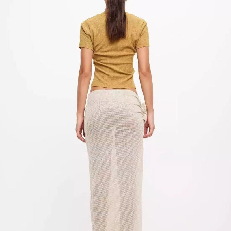 Dame Elegant Knyttet Midi-Nederdel Stilla