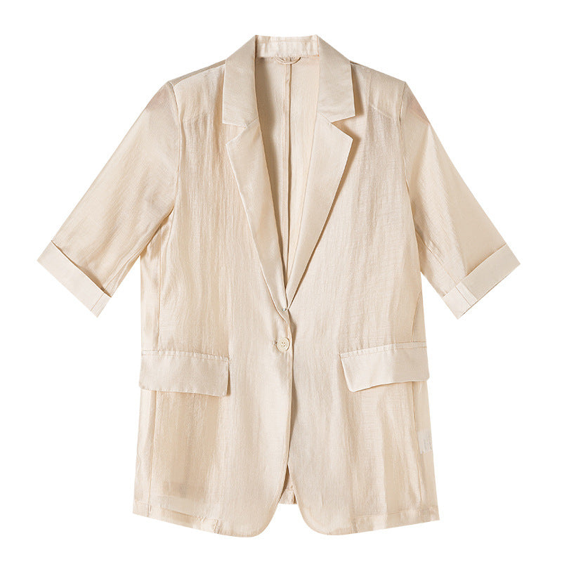 Dame afslappet blazer med halvlange ærmer og praktiske lommer Stilla