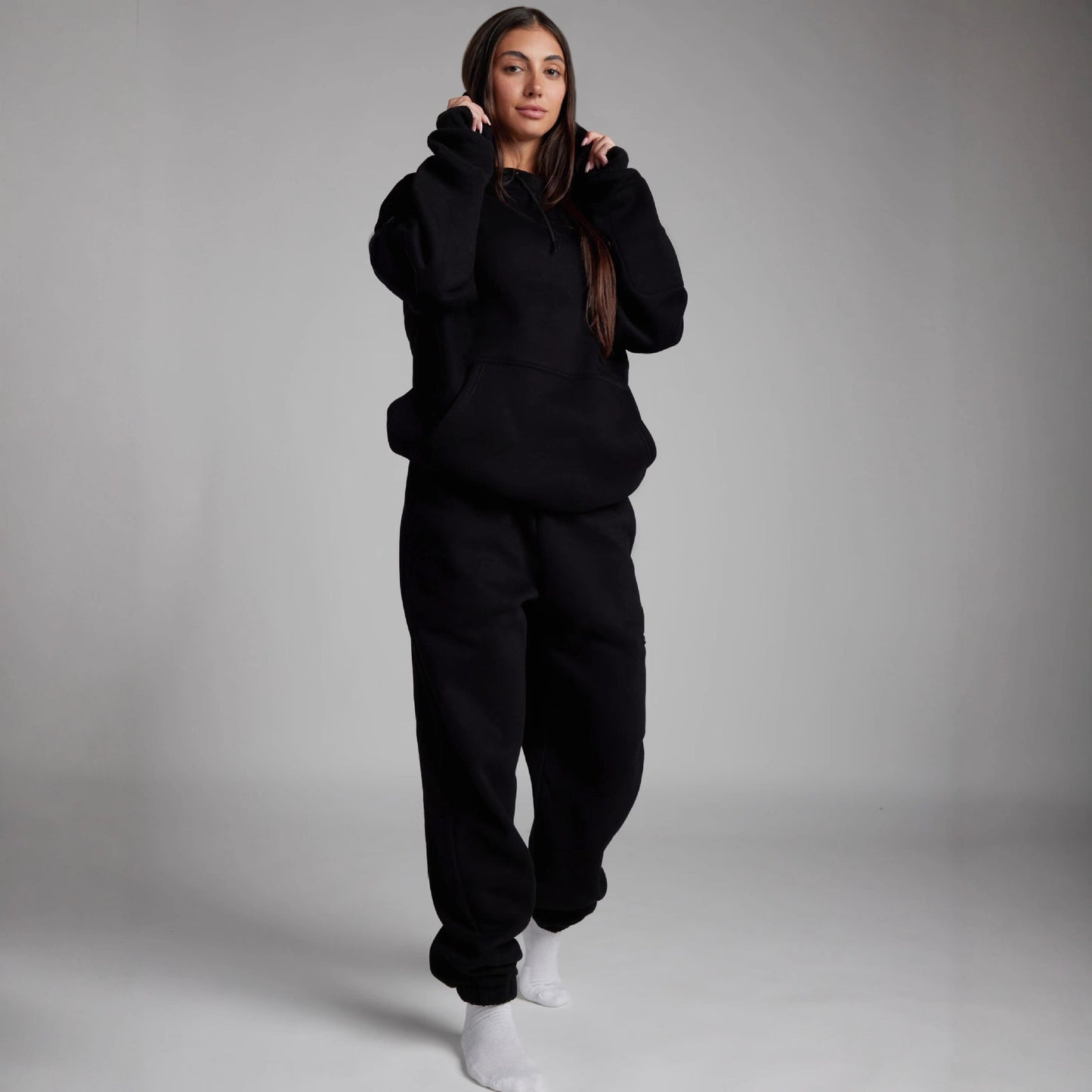 Dame afslappende hoodie med indbygget sovemaske Stilla