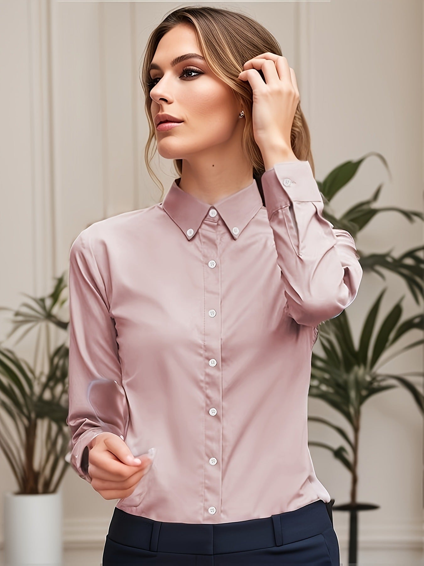 Dame Elegant Bluse lavet af højkvalitets bomuldsblandingsstof Stilla