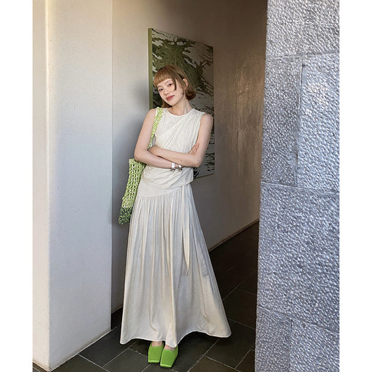 Dame Maxi-Jumpsuit med elegant drapering og bred silhuet Stilla