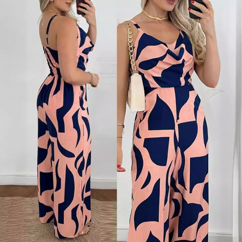 Dame Draperet Hals Blomsteroverall Stilla