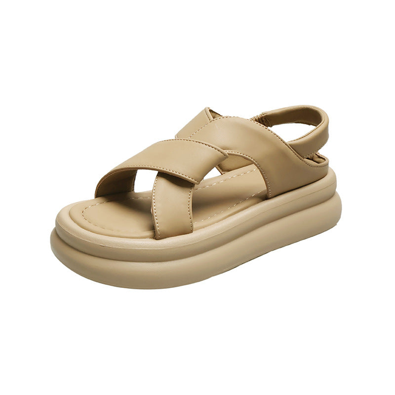 Dame afslappede remsandaler med moderne krydsremdesign og skridsikker sål Stilla