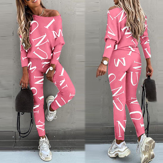 Dame Lækkert Jumpsuit med Off-Shoulder-udskæring og moderne Grafiktryk Stilla