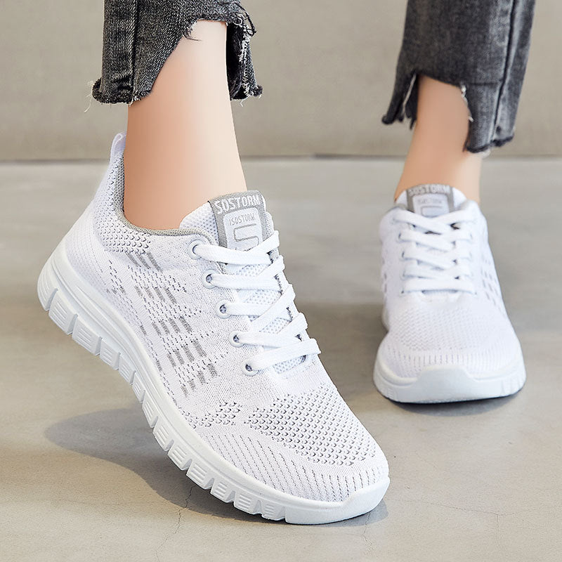 Dame Sporty Running Sneakers med åndbart mesh-design og stødabsorberende sål Stilla