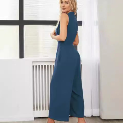 Dame elegant indpakning jumpsuit med figursyet snit og moderne detaljer Stilla