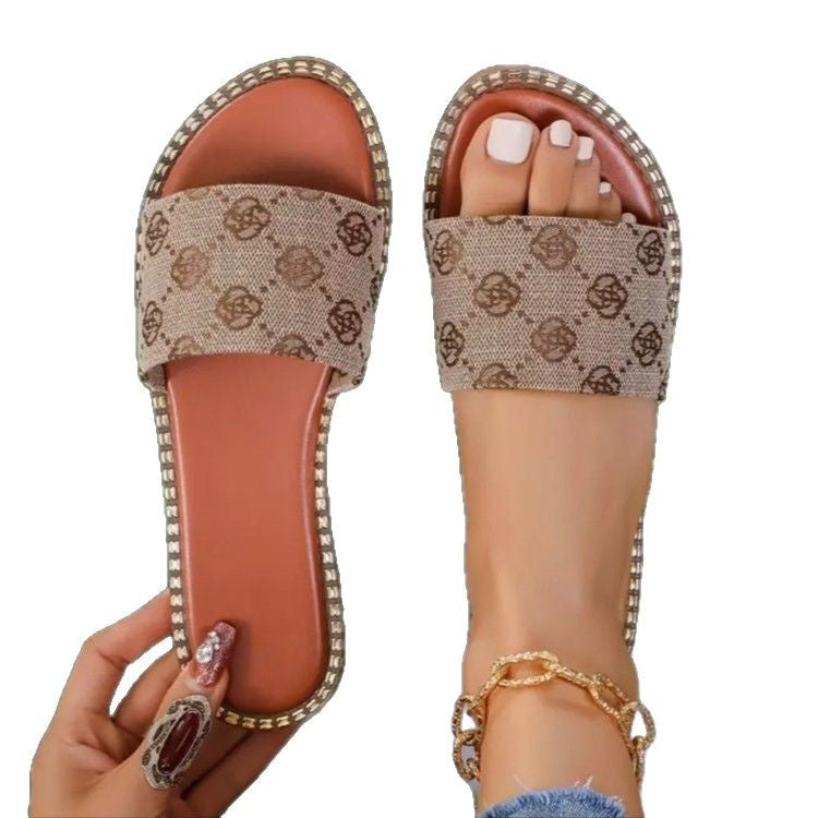 Dame åbne tæer sandaler med moderne trykdesign og polstret sål Stilla