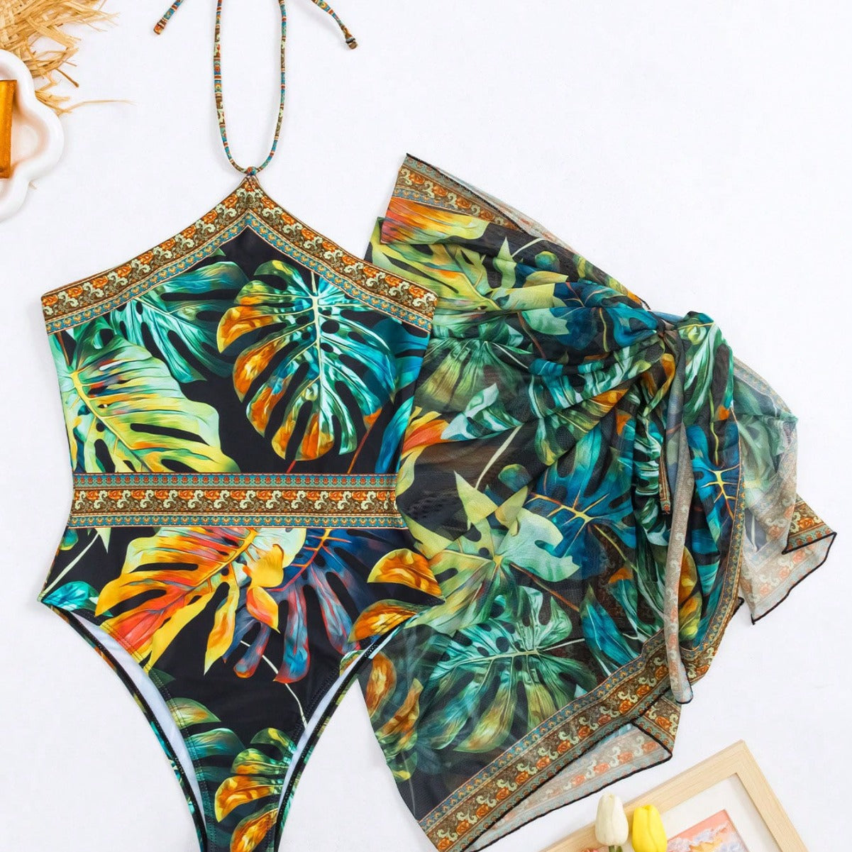 Dame elegant heldragt med blomster kimono-overdel Stilla