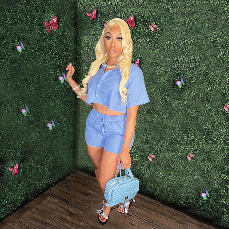 Dame afslappet kortærmet sæt Stilla