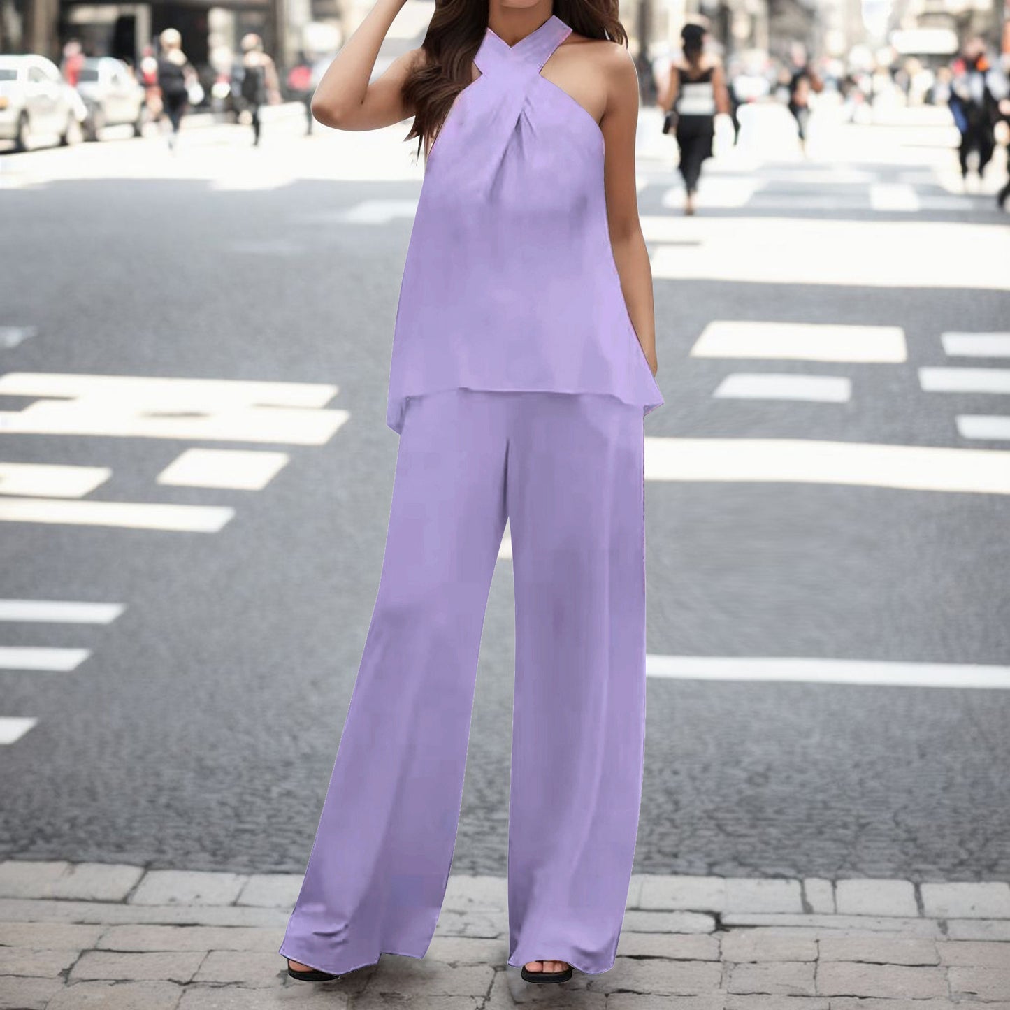 Dame Elegant og luftig jumpsuit med genanvendt stof Stilla