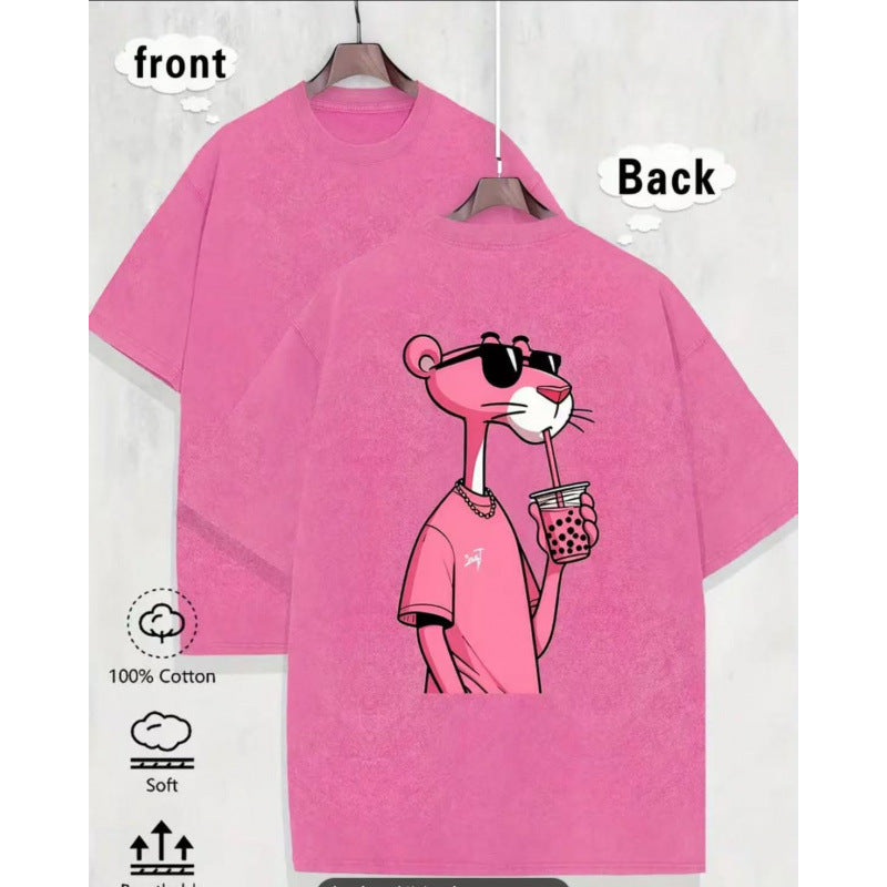 Dame Oversized T-shirt med unikt print Stilla