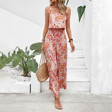 Dame Sommer Jumpsuit med afslappet snit og blomsterdesign Stilla