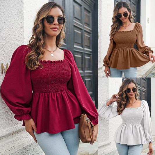 Dame Elegant Bluse med Puffærmer Stilla