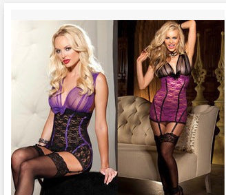 Dame spidse bodysuit med gennemsigtig overlejring