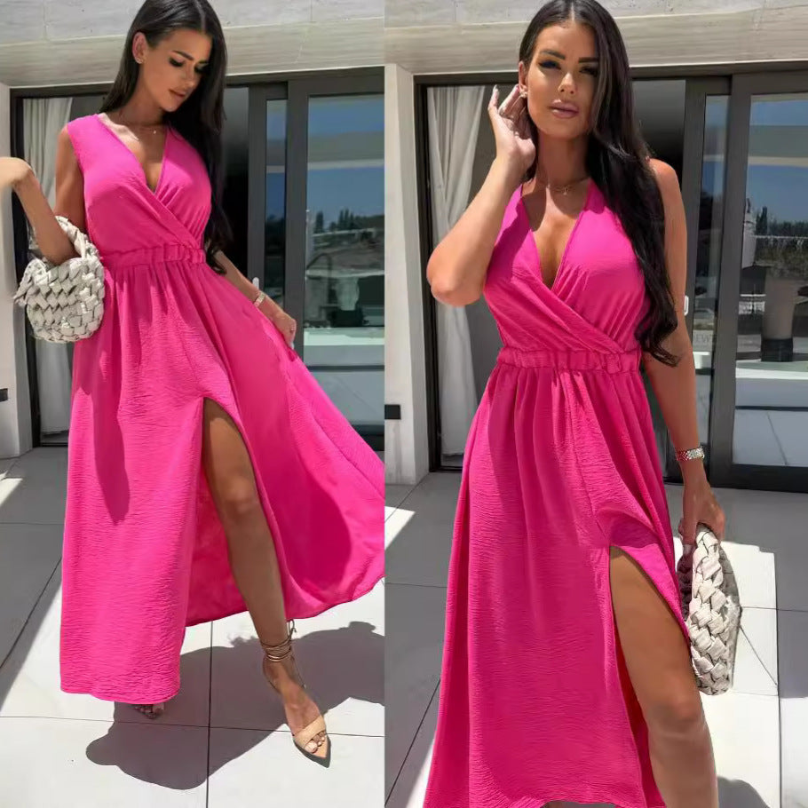 Dame Elegant Højskåret Maxi Kjole Stilla