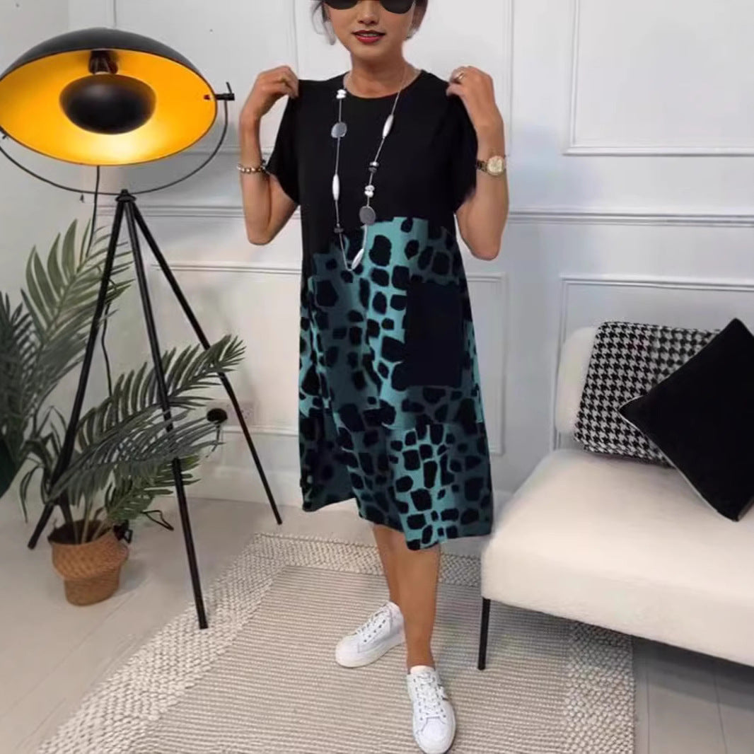 Dame afslappet kjole med dyremønster Stilla