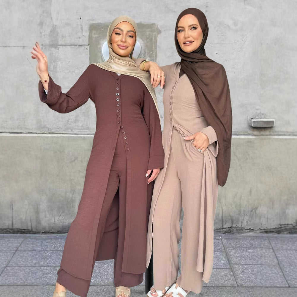 Dame jumpsuit med elegant knapdesign og flydende snit Stilla