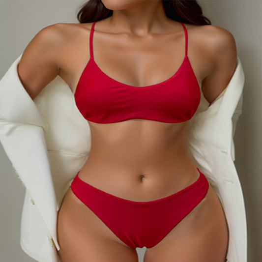 Dame Cross-Back Bralette Bikini Sæt Stilla