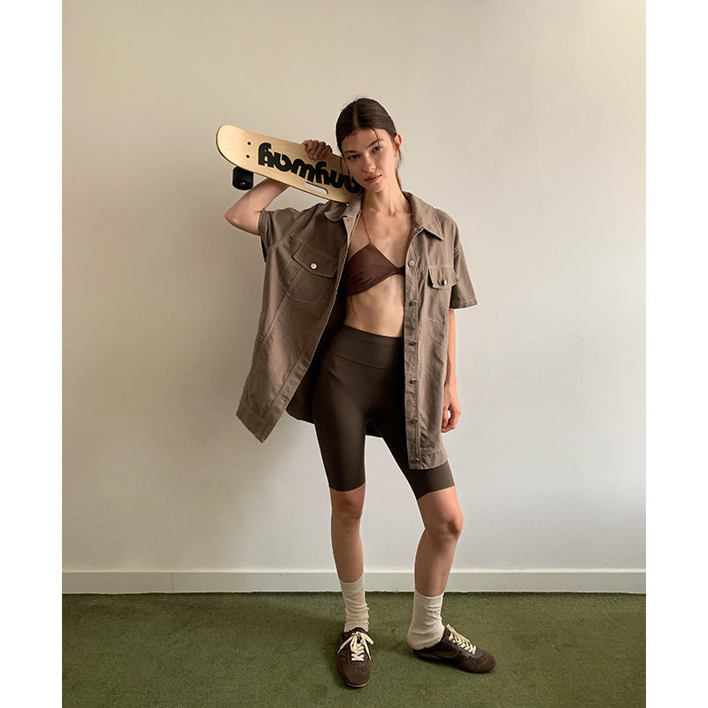 Dame afslappet kortærmet jakke med praktiske lommer og moderne snit Stilla