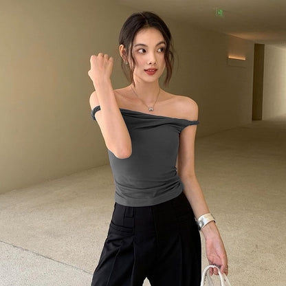 Dame Off-Shoulder Bodysuit med Draperet Design Stilla