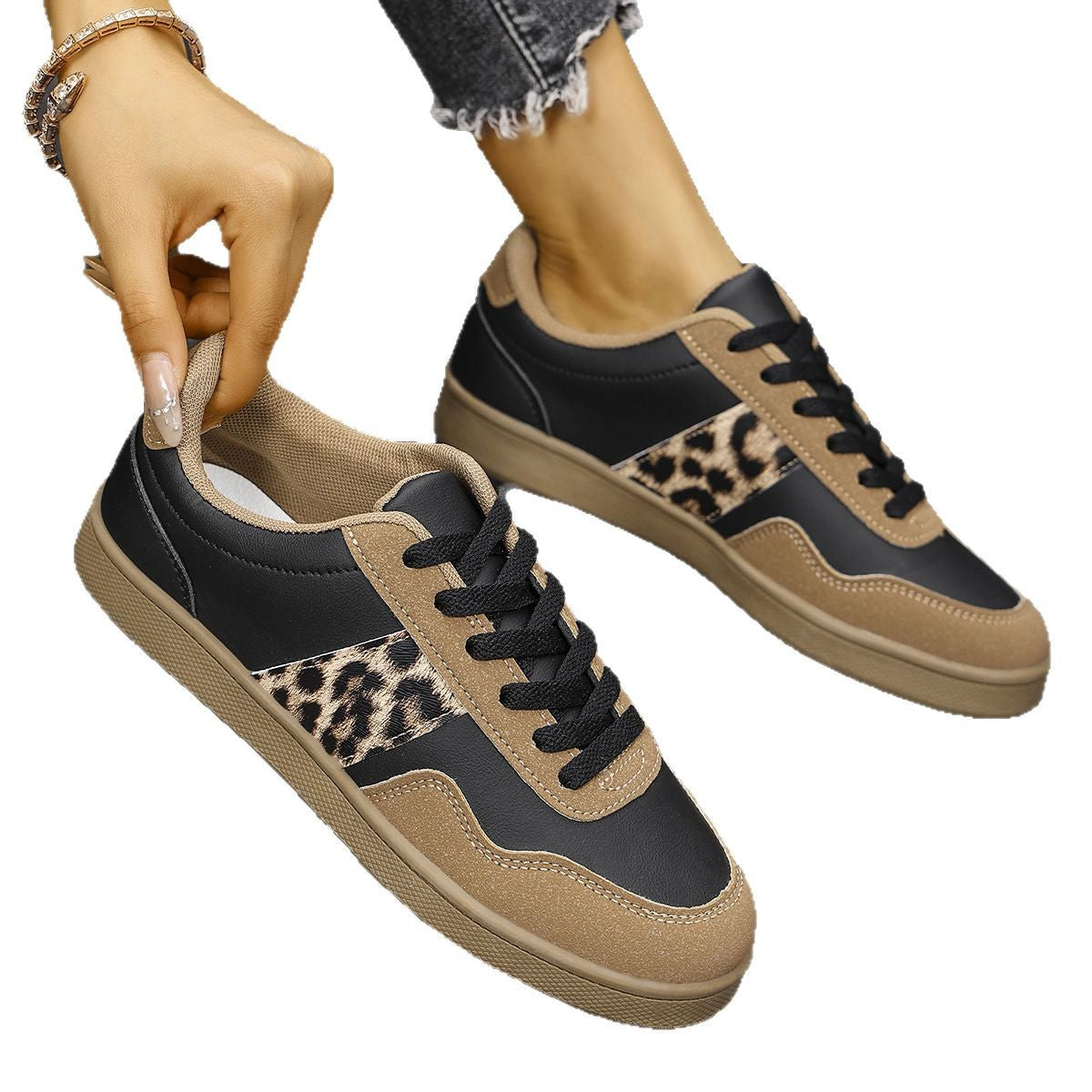 Dame mode Sneakers med leopardmønster Stilla