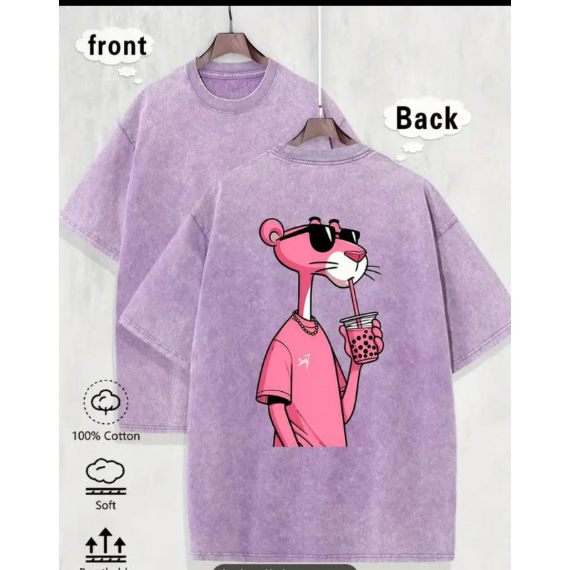 Dame Oversized T-shirt med unikt print Stilla