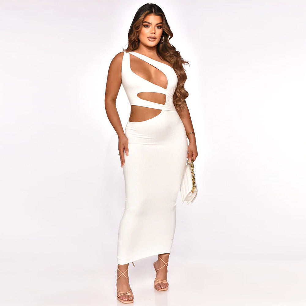 Dame Cut-Out Maxikjole med asymmetrisk design og figursyet snit Stilla