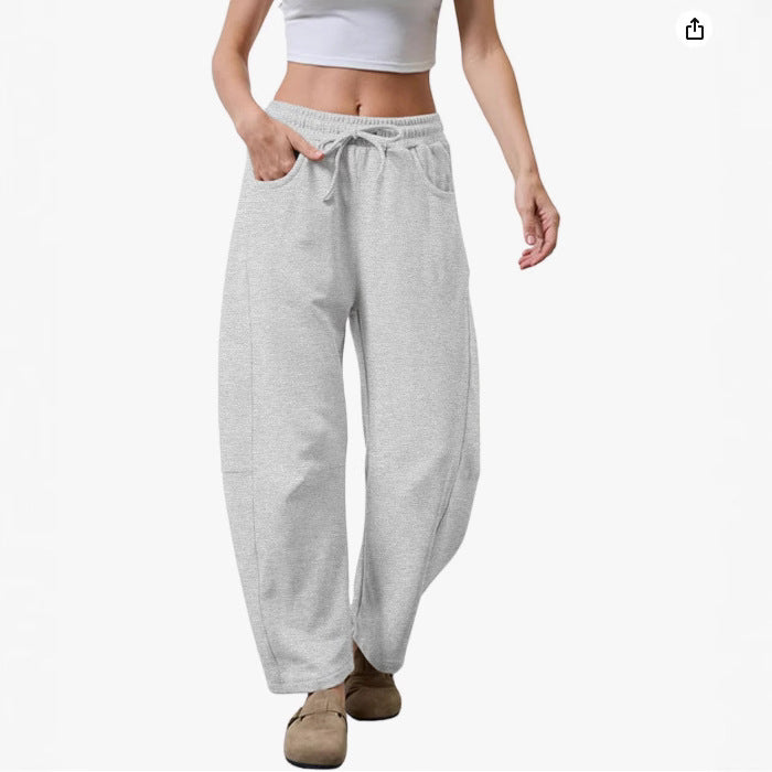 Dame afslappet fritidshose med elastisk talje og sidelommer Stilla