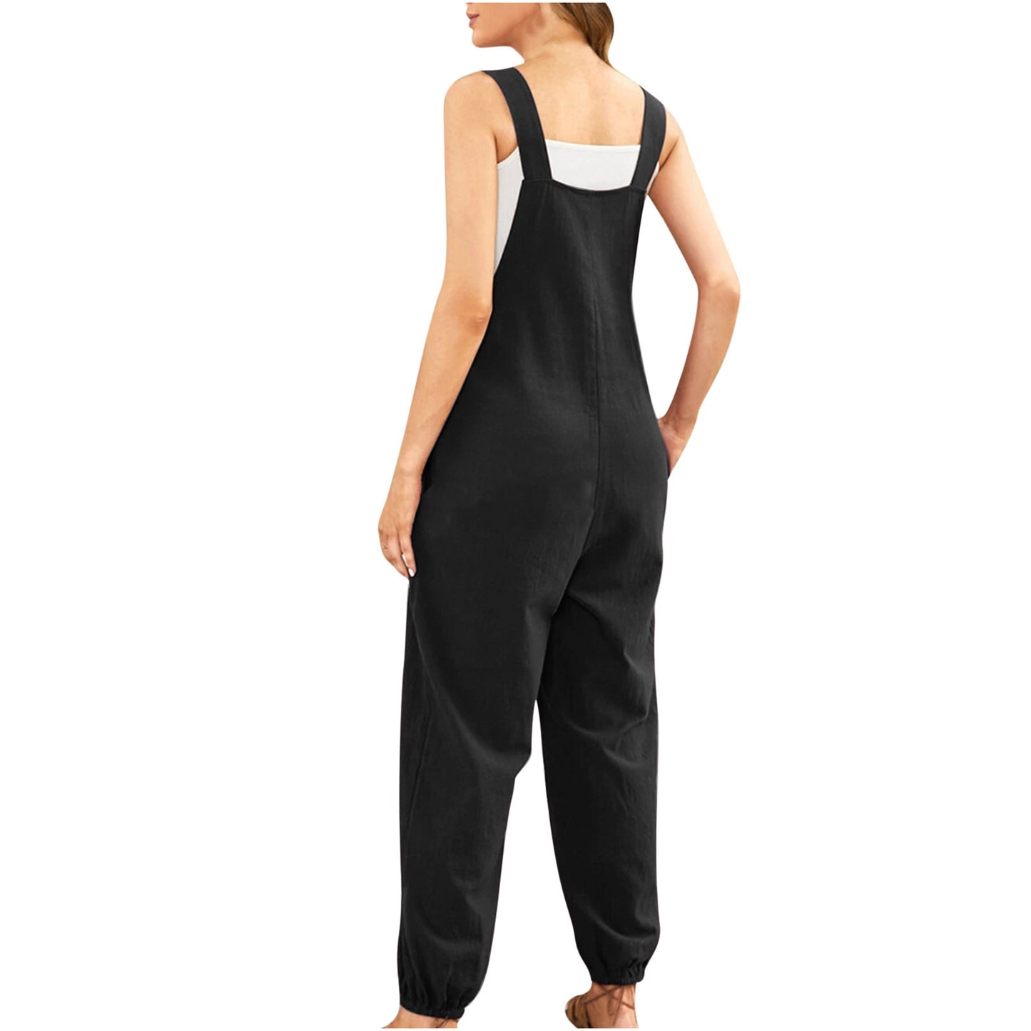 Dame casual jumpsuit med praktiske lommer og justerbare stropper Stilla