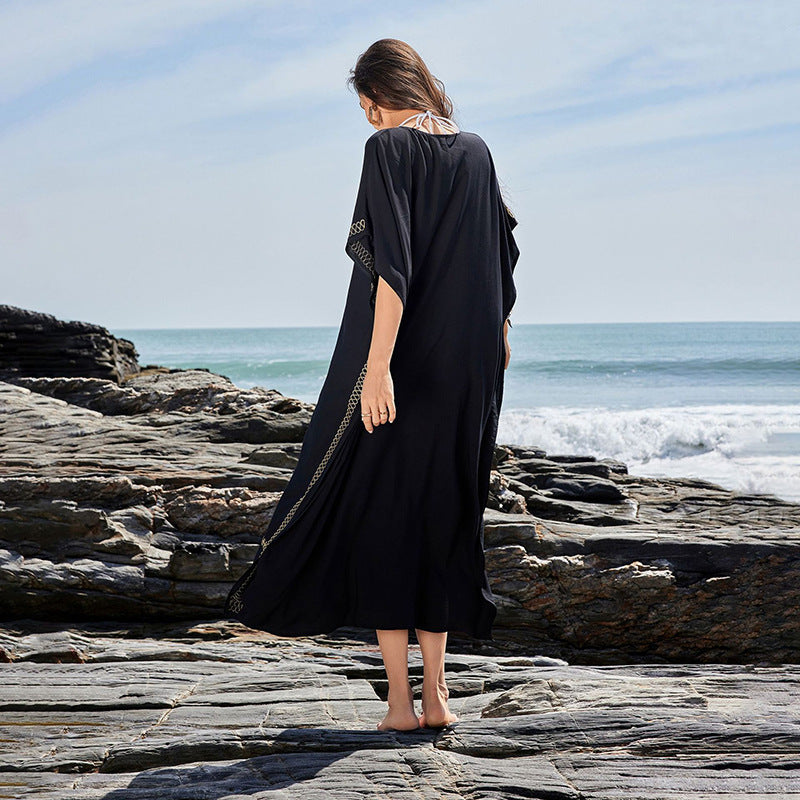 Dame Elegant designet Kaftan med fine broderier Stilla