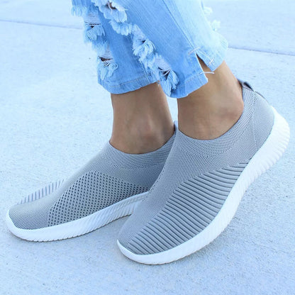 Dame åndbare Slip-On sneakers med elastisk overdel og skridsikker sål Stilla