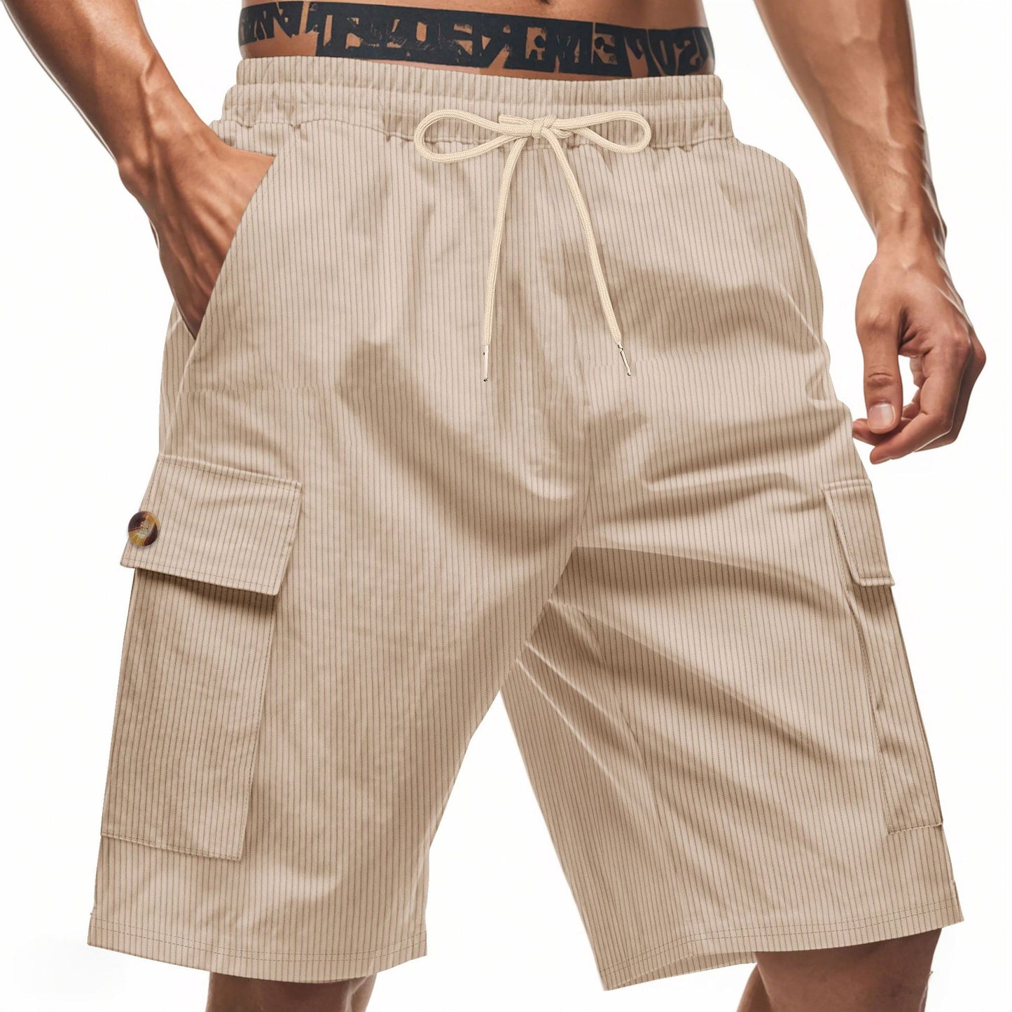 Herre Cargo-Shorts med elegante striber og praktiske sidelommer Stilla