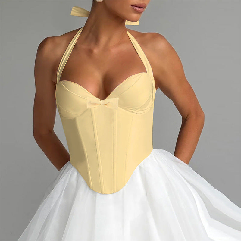 Dame Elegant Halter Corsage Top Stilla