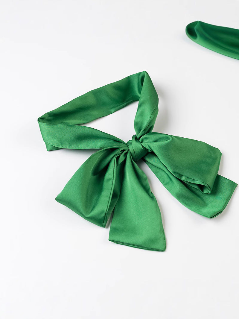 Dame Elegant Bluse med Sløjfedetalje og Rynket Kant Stilla