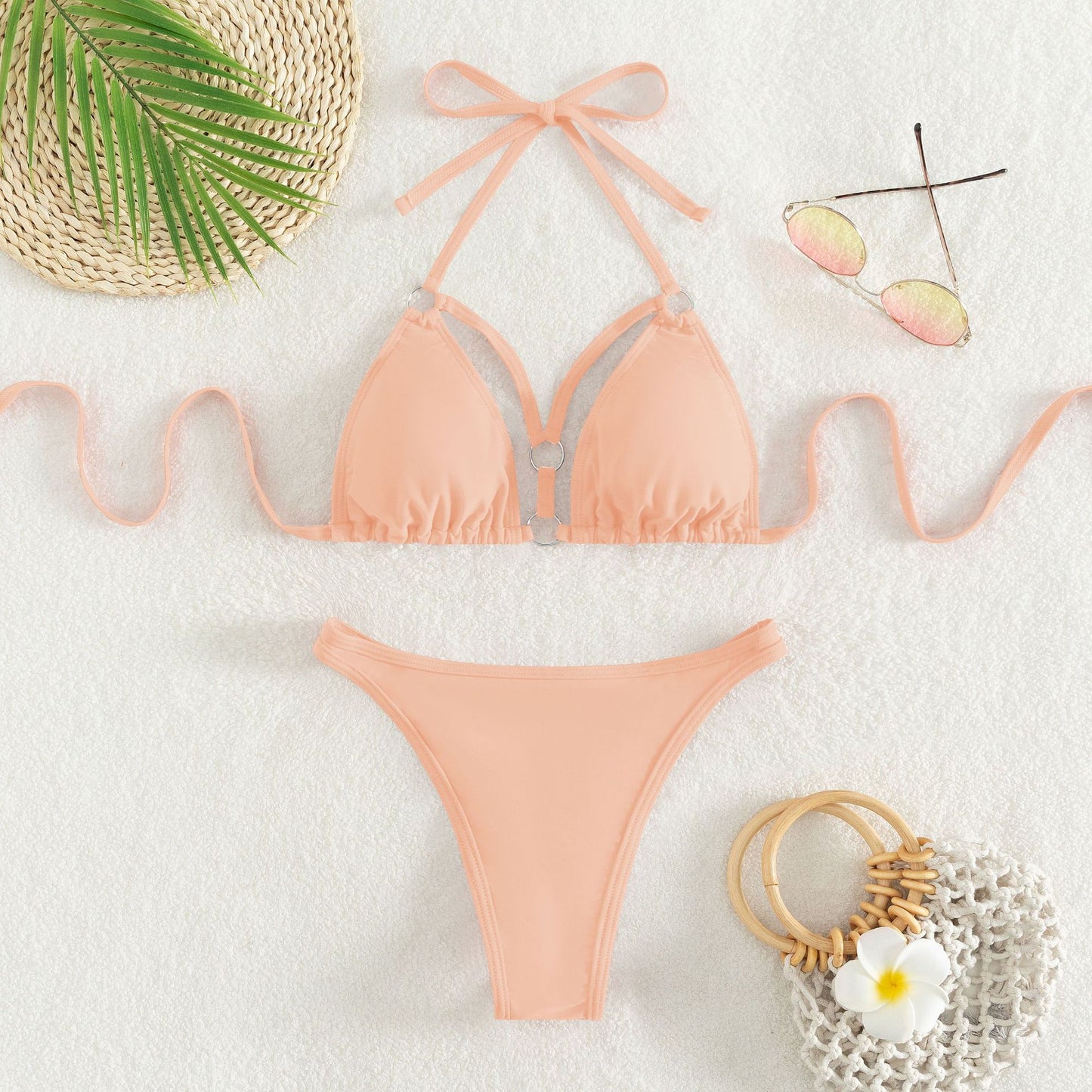 Dame Triangel-Bikini-Sæt med chic bære-system og elegante accent-detaljer Stilla
