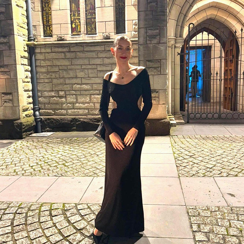 Dame Elegant Cut-Out Maxi Kjole Stilla