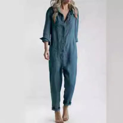 Dame Denim Overalls med praktiske lommer og komfortabel pasform Stilla