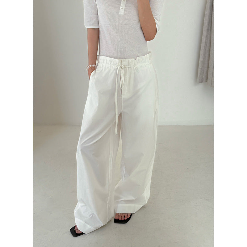 Dame afslappet stofbukser med elastisk bund og justerbar snor Stilla