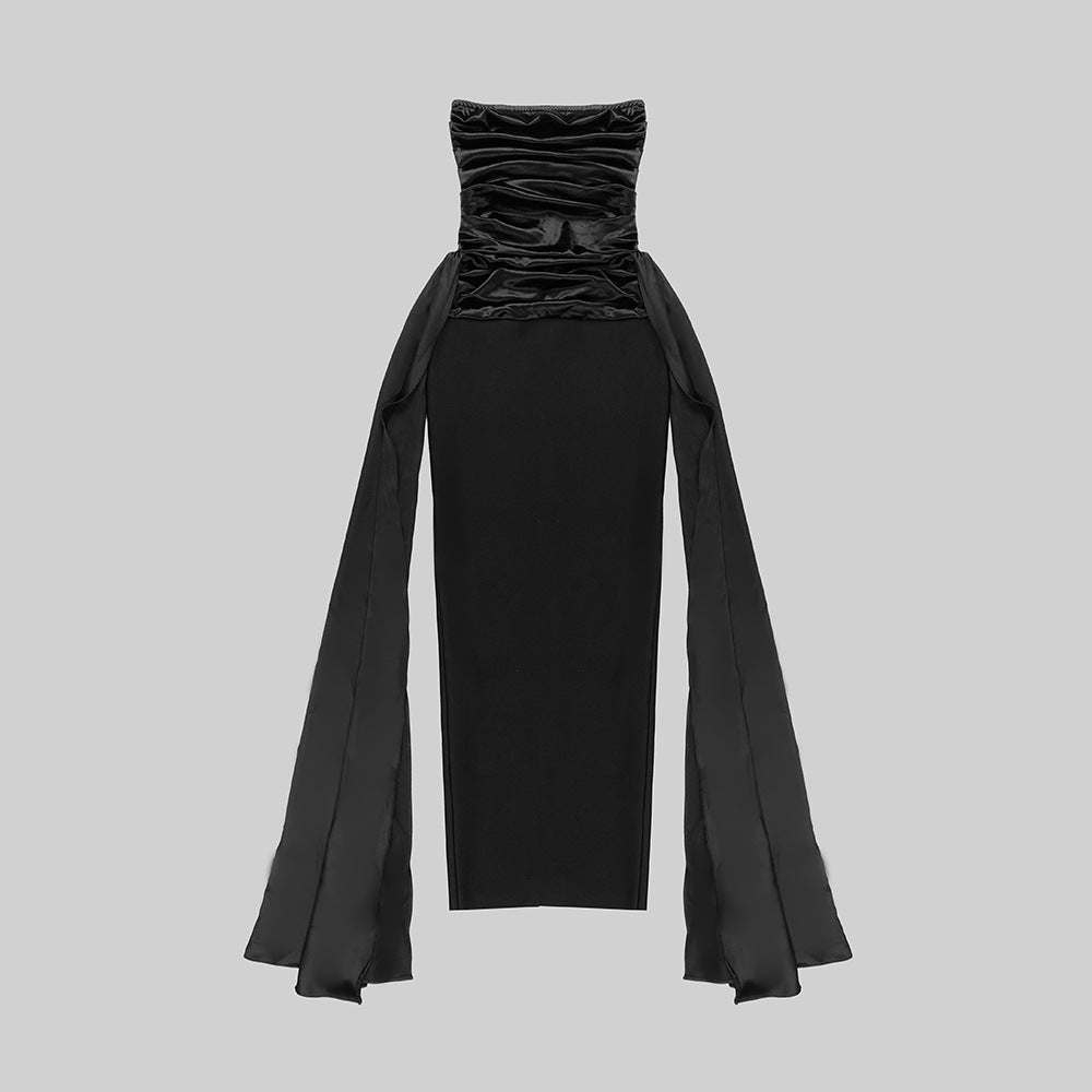 Dame Elegant Cocktailkjole med raffineret draperingseffekt og flydende stoffbaner Stilla